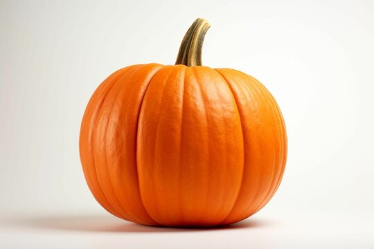 AI generated illustration of an orange pumpkin on a white background