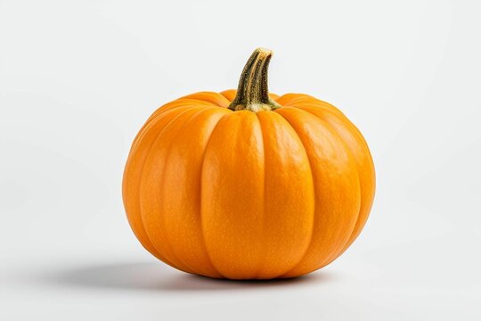 AI generated illustration of an orange pumpkin on a white background