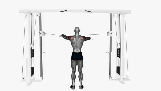 3d rendered animation of a shoulder exercise example on a white background