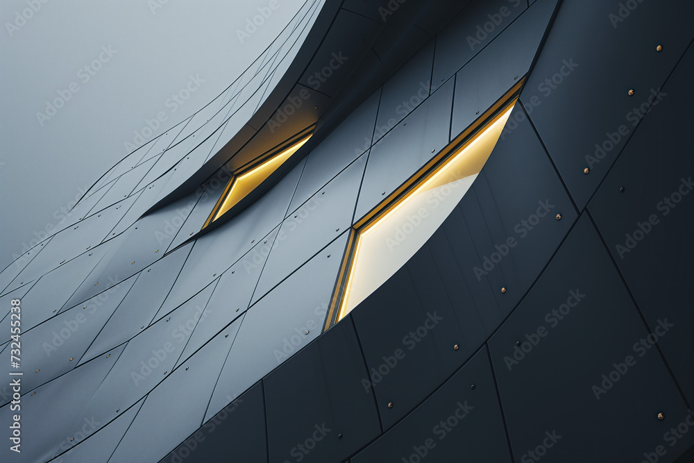 Poster close up of a modern building. background image. created with generative ai technology