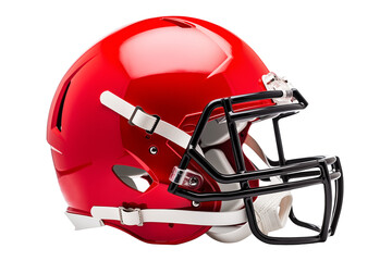 Side view of red football helmet - obrazy, fototapety, plakaty