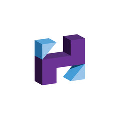 Simple and modern 3D letter H logo