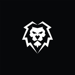 Simple angry lion head logo