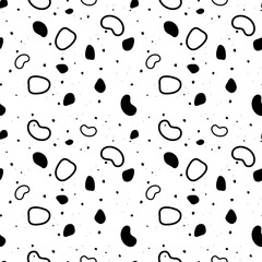 Black and white, stones and geometric shapes pattern.