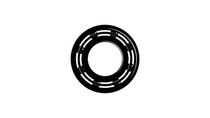 Ball bearing, black isolated silhouette