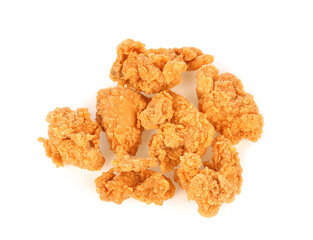 Fried popcorn chicken isolated on transparent background. PNG