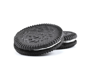 Chocolate cookie and cream isolated on transparent background. PNG