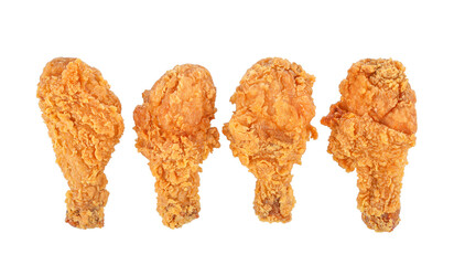 Fried chicken wings isolated on transparent background. PNG