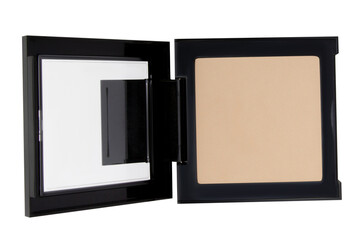 Square powder in black robobox on empty background