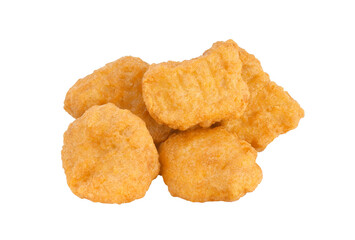 Fried chicken nuggets isolated on transparent background. PNG