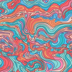 Fototapeta na wymiar AI generated illustration of A vibrant abstract design featuring various wavy patterns