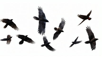 Fototapeta premium flock of flying crows
