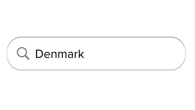 Www search bar icon with Denmark text isolated on white background