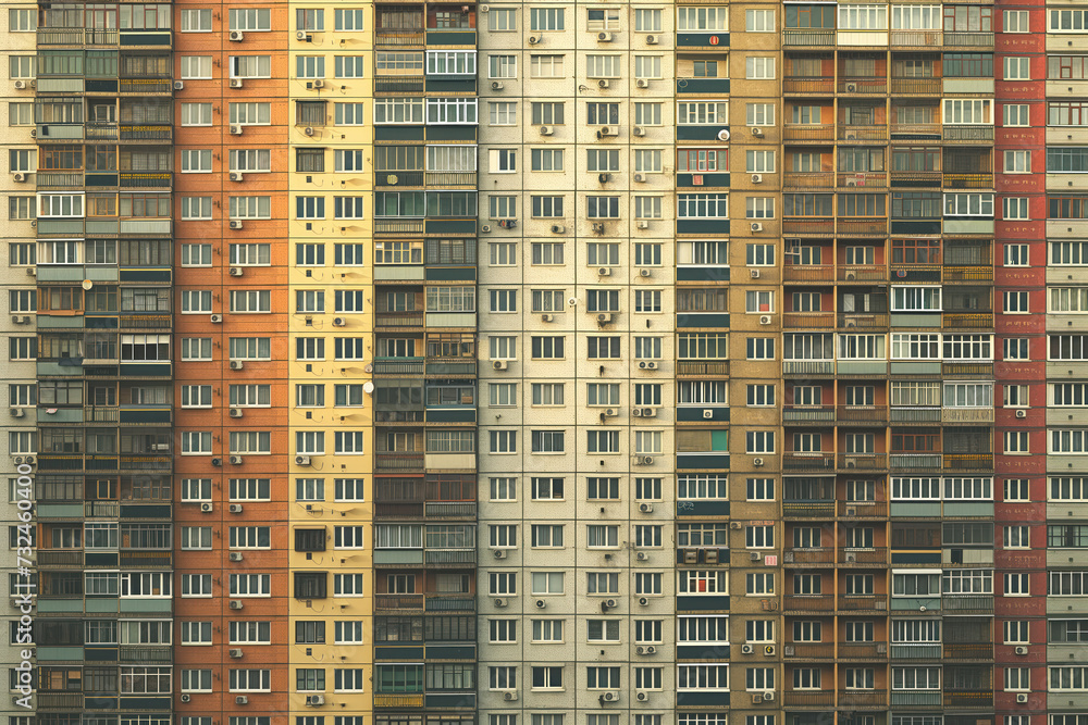Poster apartment building facade. background image. created with generative ai technology