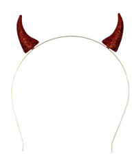 Devil horn hairband diadem. Top view. Isolated cutout on a transparent background.
