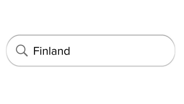 Www search bar icon with Finland text isolated on white background