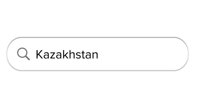 Www search bar icon with Kazakhstan text isolated on white background