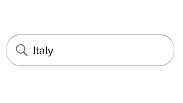 Www search bar icon with Italy text isolated on white background