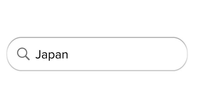 Www search bar icon with Japan text isolated on white background