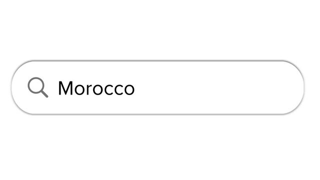 Www search bar icon with Morocco text isolated on white background
