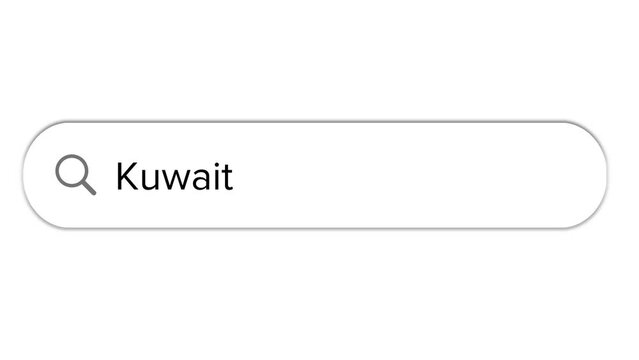 Www search bar icon with Kuwait text isolated on white background