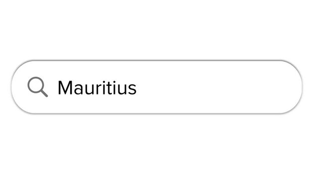 Www search bar icon with Mauritius text isolated on white background