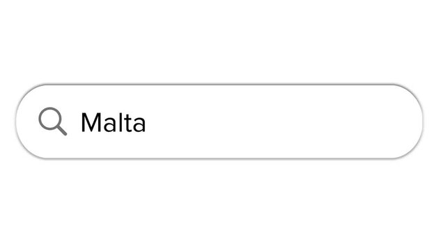 Www search bar icon with Malta text isolated on white background