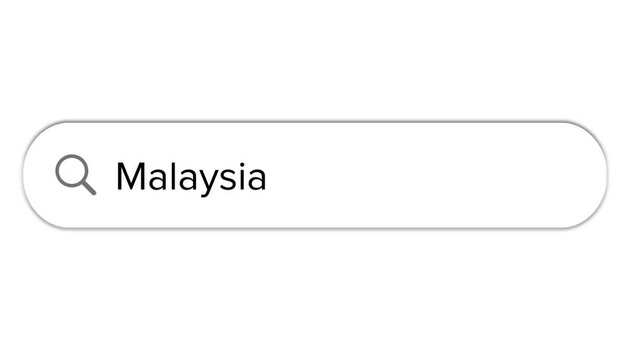 Www search bar icon with Malaysia text isolated on white background