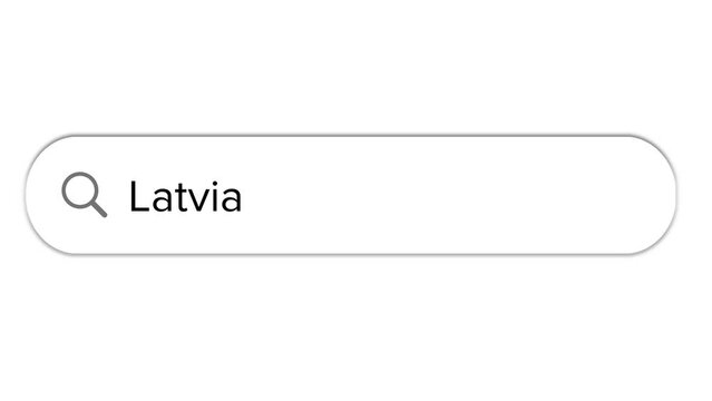Www search bar icon with Latvia text isolated on white background