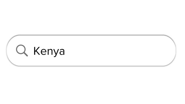 Www search bar icon with Kenya text isolated on white background