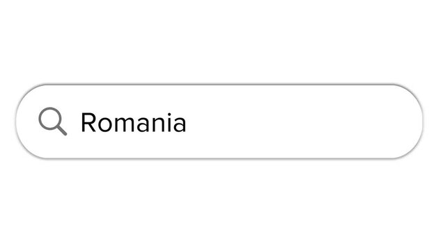 Www search bar icon with Romania text isolated on white background