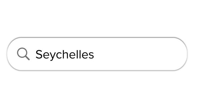 Www search bar icon with Seychelles text isolated on white background
