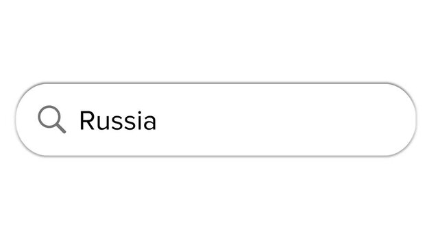 Www search bar icon with Russia text isolated on white background