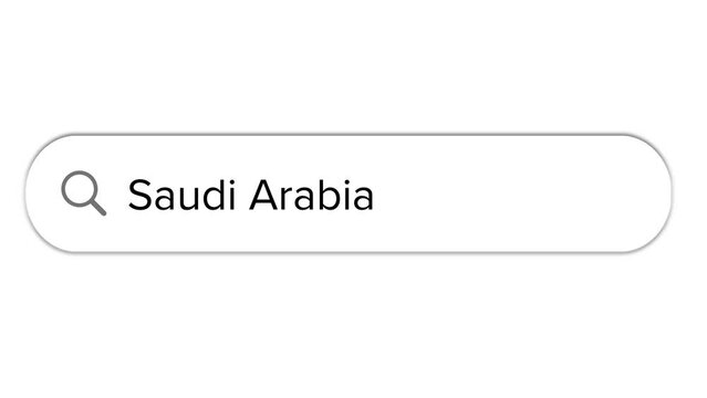 Www search bar icon with Saudi Arabia text isolated on white background