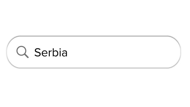 Www search bar icon with Serbia text isolated on white background