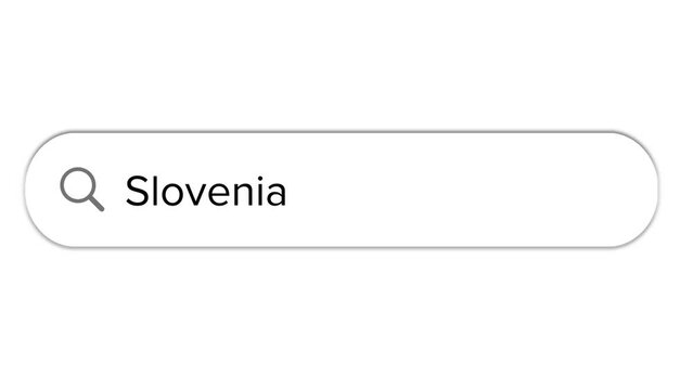 Www search bar icon with Slovenia text isolated on white background