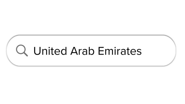 Www search bar icon with  United Arab Emirates text isolated on white background