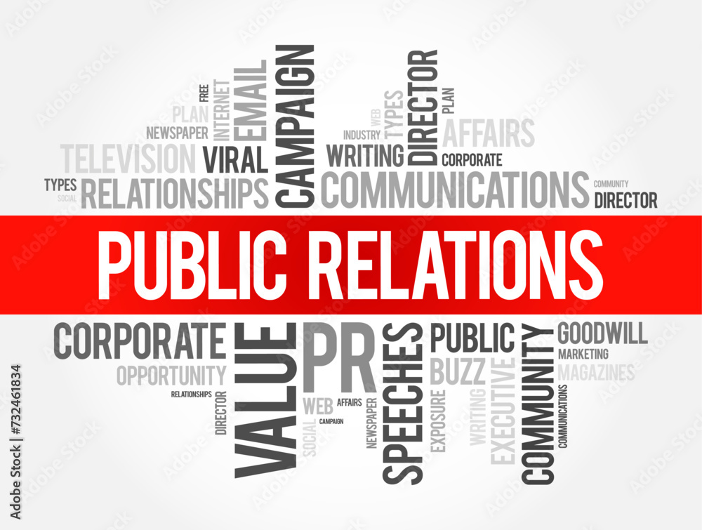Poster public relations - practice of managing and disseminating information from an individual or an organ