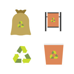Vector recycling symbols & Rubbish bin