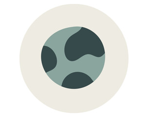 Round cover template for highlights on social networks. Planet earth, globe in flat style.