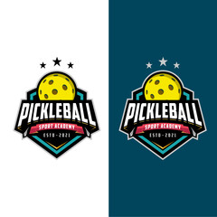 Fototapeta premium Emblem badge Pickle ball club logo design