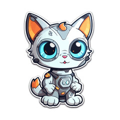 Vector of cyborg cat on white background