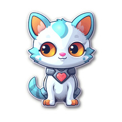 Naklejka premium Vector of cyborg cat on white background