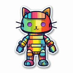 Vector of cyborg cat on white background