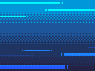 Blue Dithered Gradient Speed Lines in Horizontal, Pixel Art Style Background