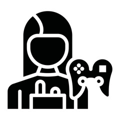 Game Tester Female icon vector image. Can be used for Game Development.