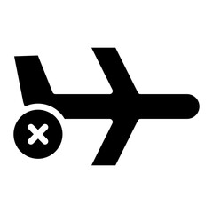 Cancelled Flight icon vector image. Can be used for Airline.