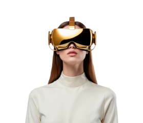 woman in viar glasses isolated