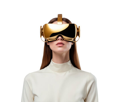 woman in viar glasses isolated