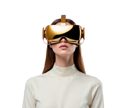 woman in viar glasses isolated